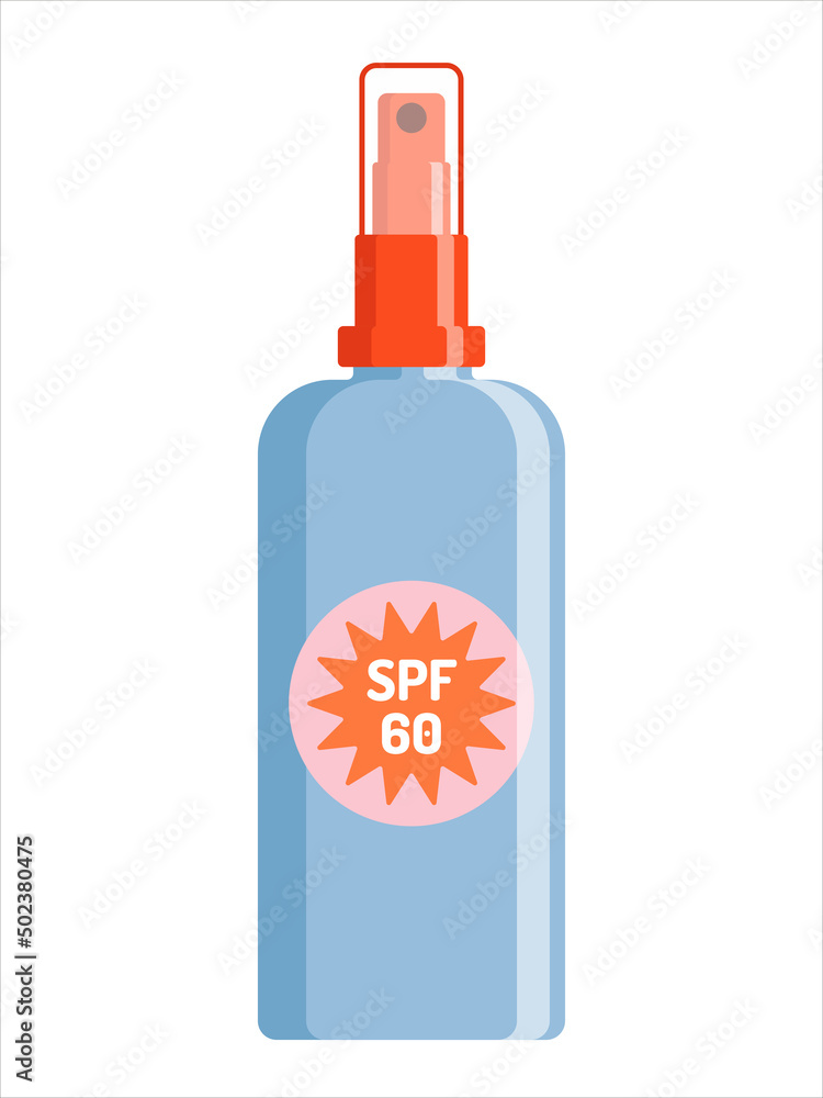 Sunscreen protection spray with SPF. Summer skin care cosmetic product template. Sunscreen protection spray with SPF. Summer skin care cosmetic product template.