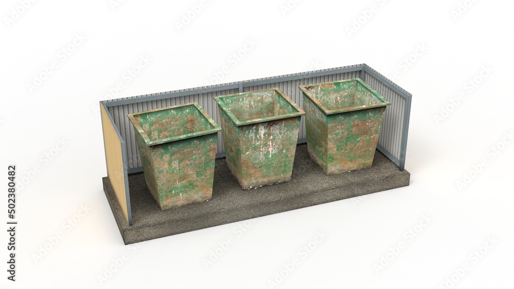 Obraz premium Old industrial building render on a white background. 3D rendering