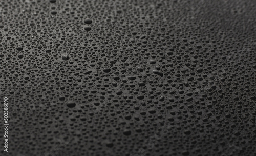 Texture of water drops on black background