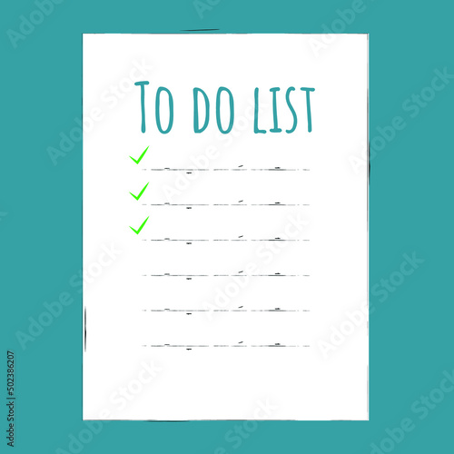 Vector illustration with a wishlist on a turquoise background