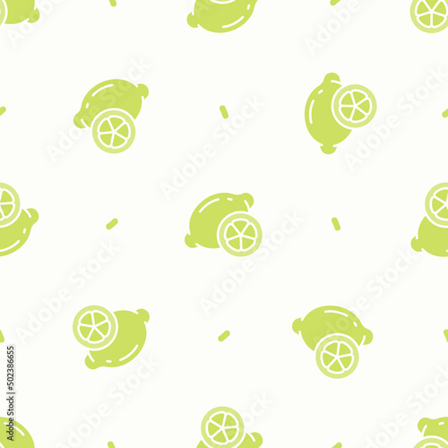 Seamless repeat pattern of simple flat lime fruit icons for prints, wallpapers, mobile concepts and web apps