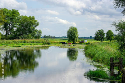Fototapeta Naklejka Na Ścianę i Meble -  Mecklenburg River Landscape near Nehringen, Mecklenburg-Western Pomerania, Germany