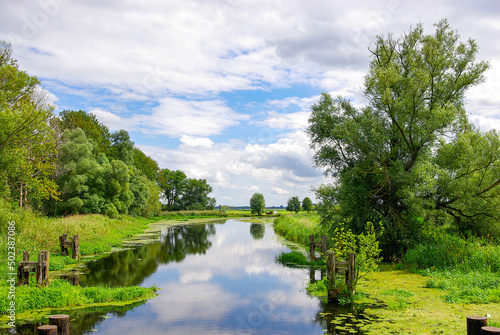 Mecklenburg River Landscape near Nehringen, Mecklenburg-Western Pomerania, Germany photo