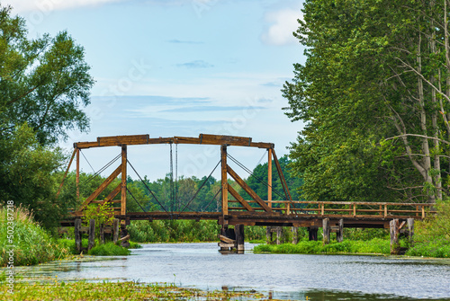 Mecklenburg river landscape near Nehringen, Mecklenburg-Western Pomerania, Germany photo