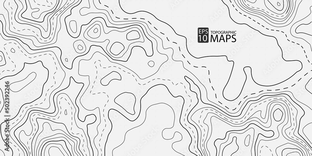 Obraz premium Topographic map background. Geographic grid. Vector Image
