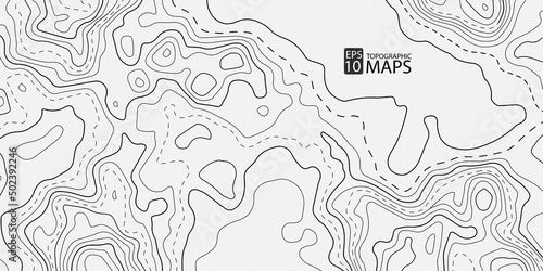 Topographic map background. Geographic grid. Vector Image