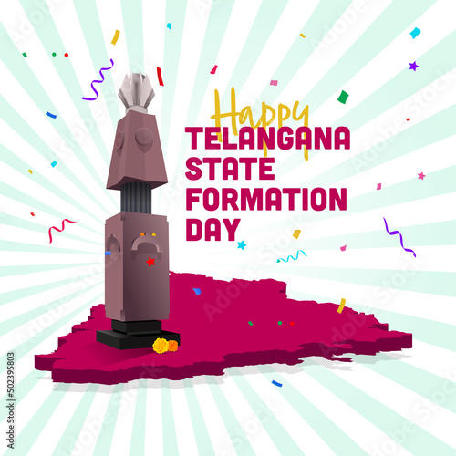 Telangana state formation day celebration confetti around