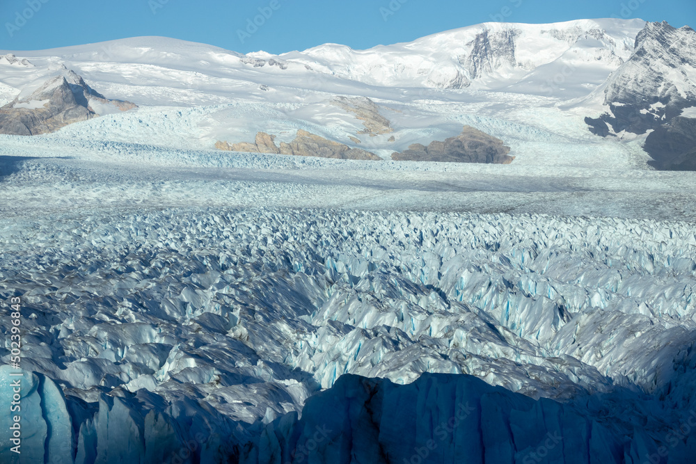 Closeup view of the Perito Moreno Glacier in El Calafate, Argentina, Patagonia, South America Closeup view of the Perito Moreno Glacier in El Calafate, Argentina, Patagonia, South America