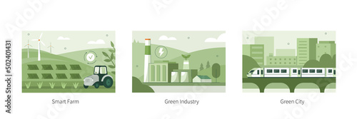 Leinwand Poster Sustainability illustration set