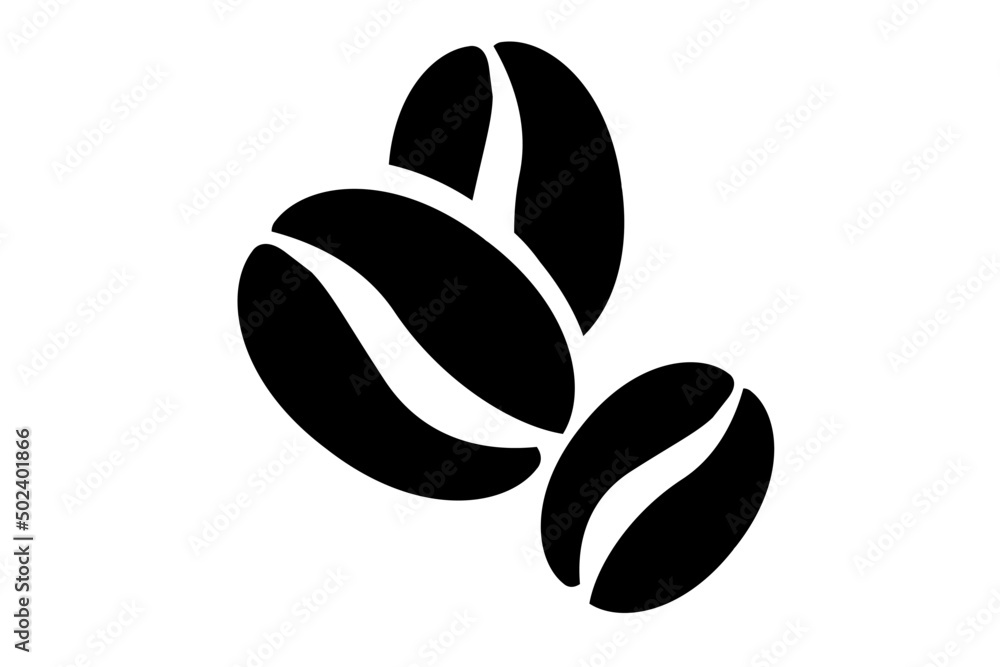 Obraz premium Caffè - chicchi di caffè isolati su sfondo bianco - file vettoriale. Coffee beans isolated on white background