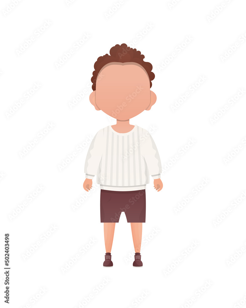 Adorable baby in full growth. Isolated. Cartoon style. Adorable baby in full growth. Isolated. Cartoon style.