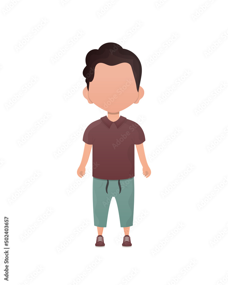 Adorable baby is standing. Isolated. Cartoon style. Adorable baby is standing. Isolated. Cartoon style.