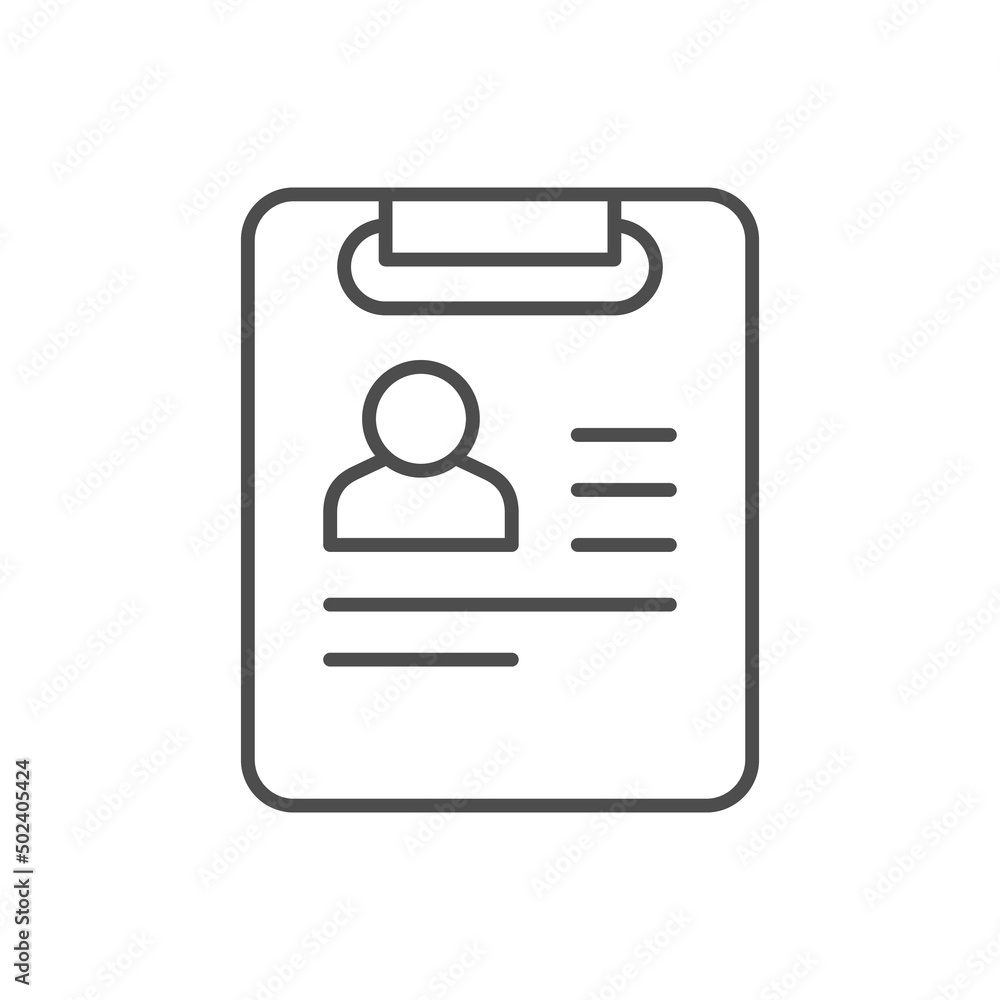 Resume profile line outline icon Resume profile line outline icon