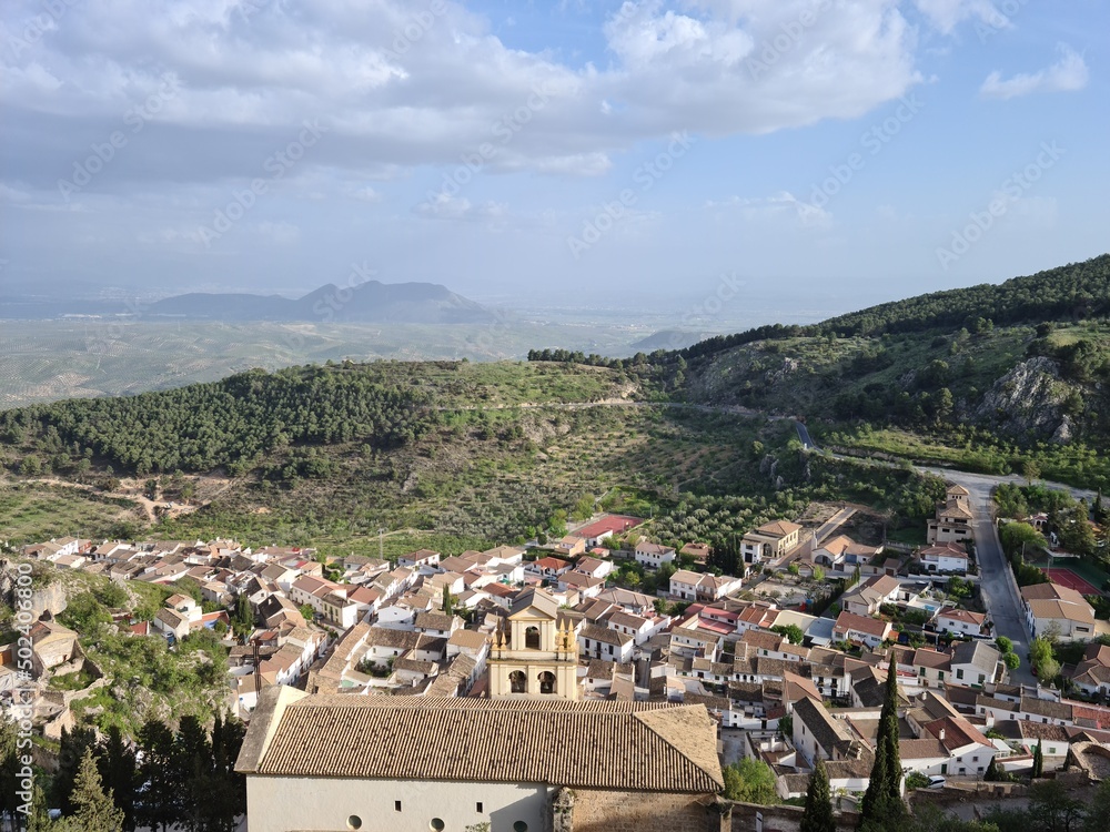 Vista de Moclín desde el castillo. 