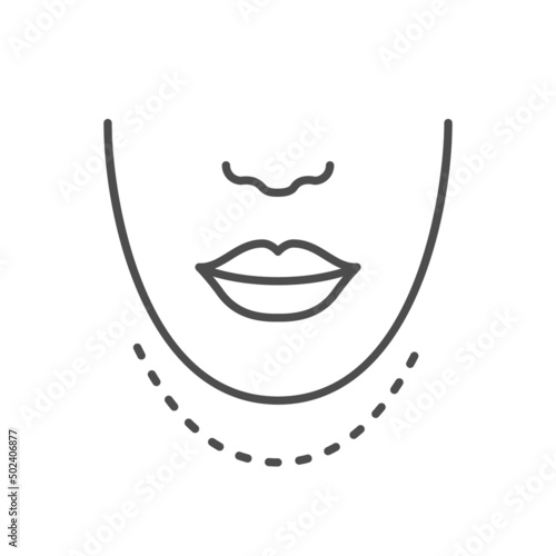 Chin lifting line outline icon
