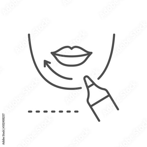 Chin lifting line outline icon