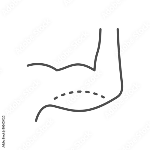Forearm skin lifting line icon