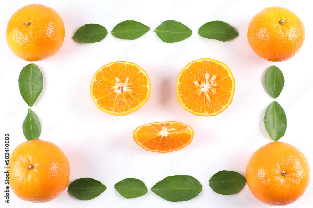 Flat lay decoration of fresh Orange slice fruits isolated over white background shoot photography in High angle view
Flat lay decoration of fresh Orange slice fruits isolated over white background shoot photography in High angle view