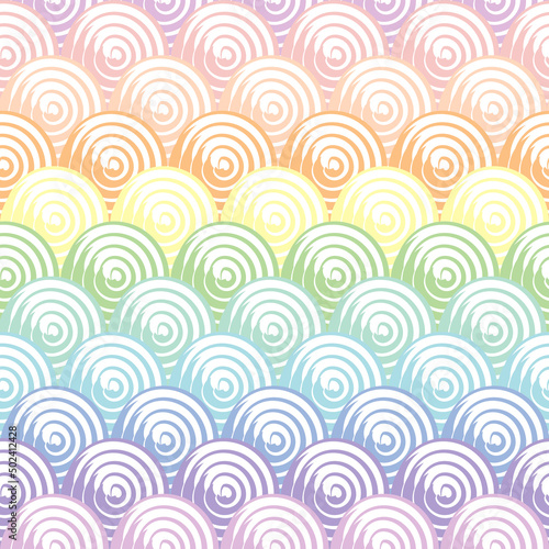 Seamless pattern rainbow swirl. Design for scrapbooking  decoration  cards  paper goods  background  wallpaper  wrapping  fabric and all your creative projects. Vector Illustration
