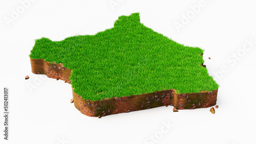 Kenya country grass map and ground texture map 3d illustration