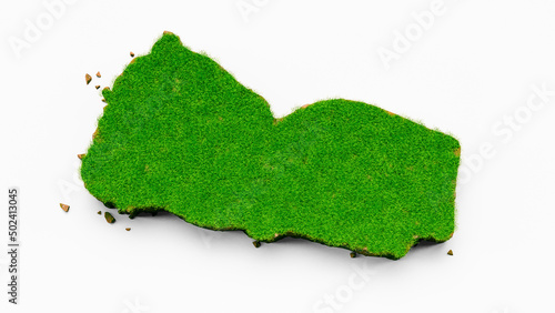 Yemen grass  map  and ground texture 3d illustration photo
