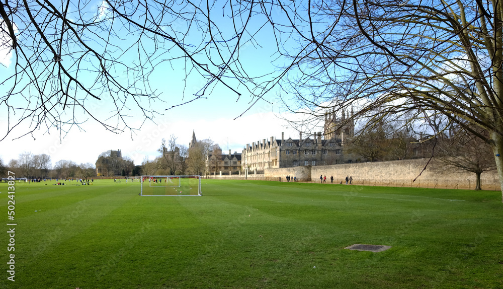 A green British park in Oxford city A green British park in Oxford city