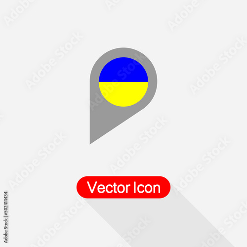 Map Pin Ukraine Icon, Ukraine Location Icon Vector Illustration Eps10