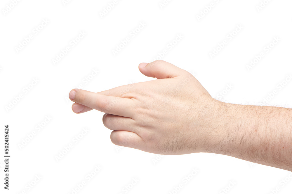 Fingers crossed isolated on white background. Brutal man's palm showing fingers crossed gesture. Finger gestures. Fingers crossed isolated on white background. Brutal man's palm showing fingers crossed gesture. Finger gestures.