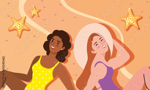 interracial girls tanning scene