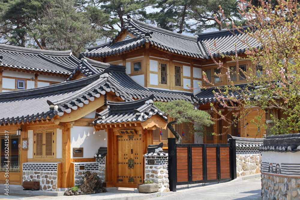 A corner of a Traditional Korean Hanuk Village A corner of a Traditional Korean Hanuk Village