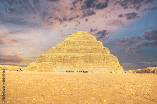Saqqara  Egypt -  November 14  2021  Pyramid of ancient Egyptian Pharaoh Djoser in Saqqara  Egypt