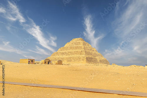 Saqqara  Egypt -  November 14  2021  Pyramid of ancient Egyptian Pharaoh Djoser in Saqqara  Egypt