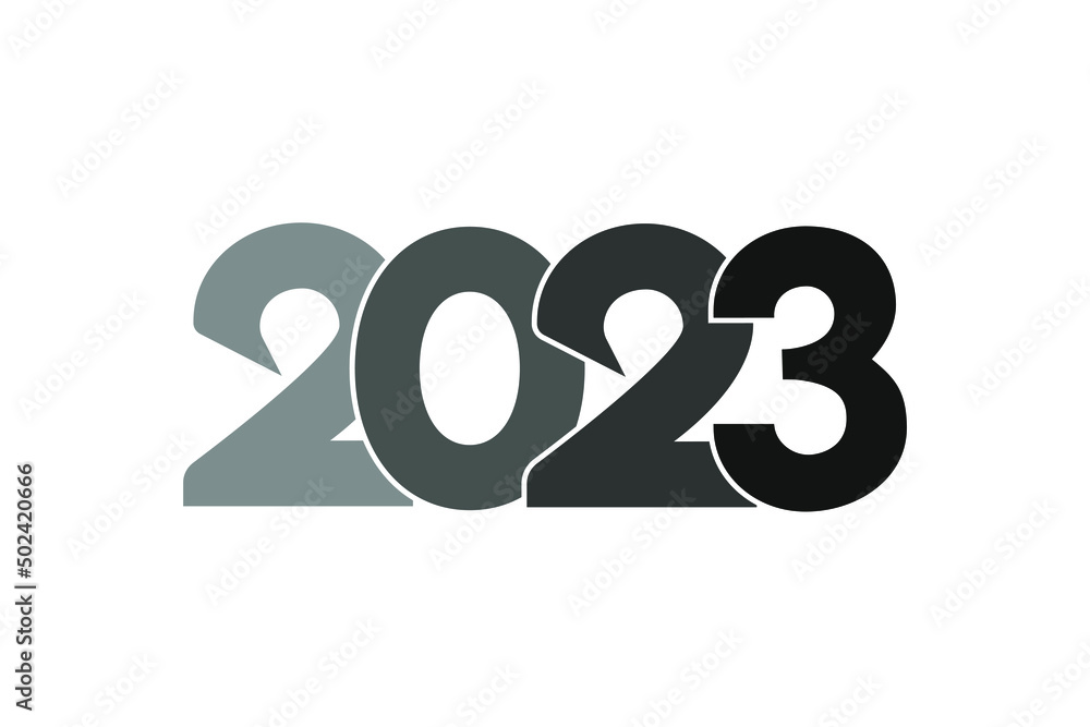 2023 number on white background. Logo text design. Vector illustration for website, social media, commercial, poster, calendar , banner or greeting card for Happy new year.