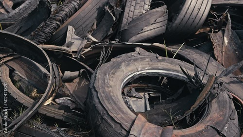 Wallpaper Mural Old car rubber tire Torontodigital.ca