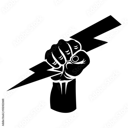 lightning raising hand vector