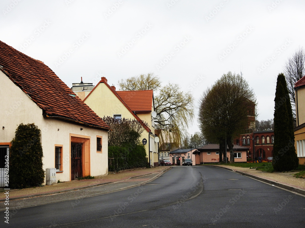 Street of a small town Slawno in Poland