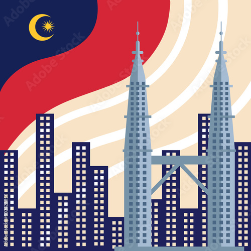 petronas towers and buildings