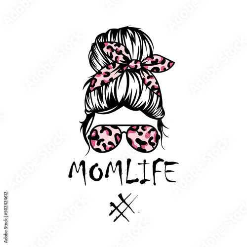 messy bun vector isolated on a white background