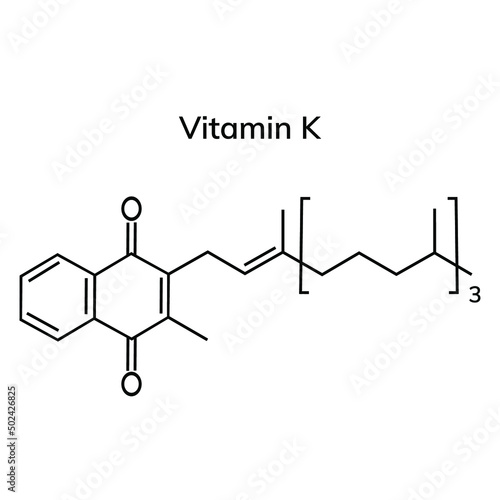 Structural formula of vitamin K on a white background
