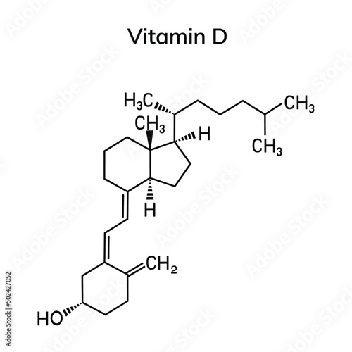 Structural formula of vitamin D on a white background
