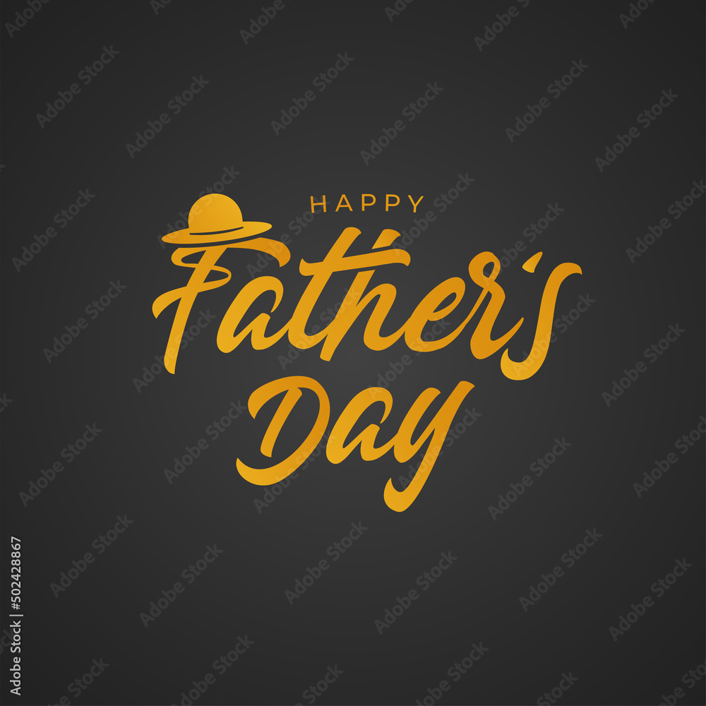 Happy Father's Day Calligraphy card design with black background