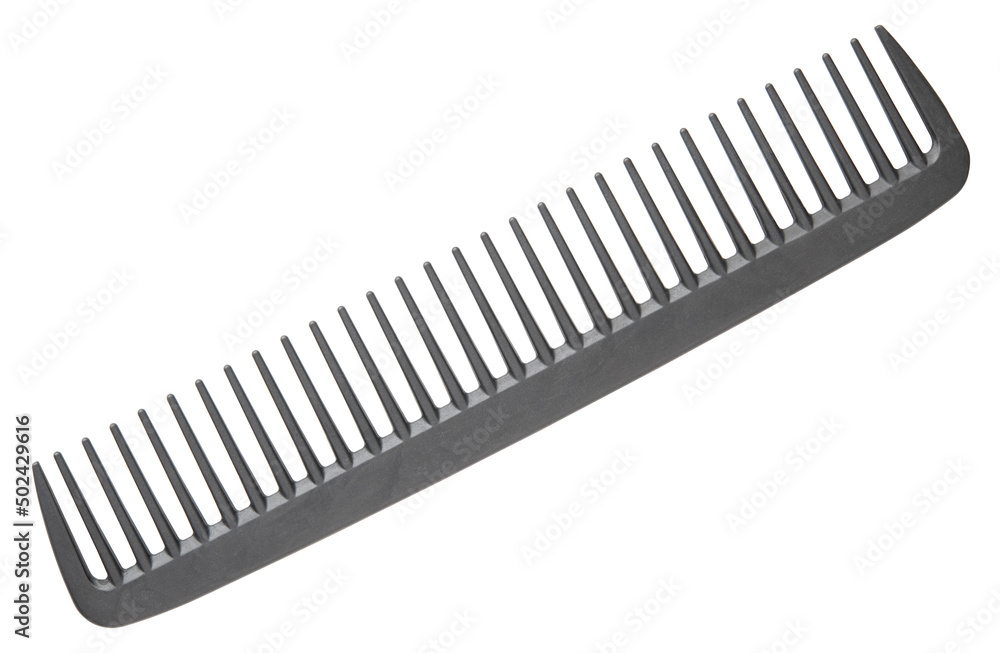 Comb for Hair. Professional barber comb for man or woman haircut. Hairdresser salon equipment. Hair cutting carbon comb. Premium hairdressing accessories, hairbrush. Isolated on white background. Comb for Hair. Professional barber comb for man or woman haircut. Hairdresser salon equipment. Hair cutting carbon comb. Premium hairdressing accessories, hairbrush. Isolated on white background.