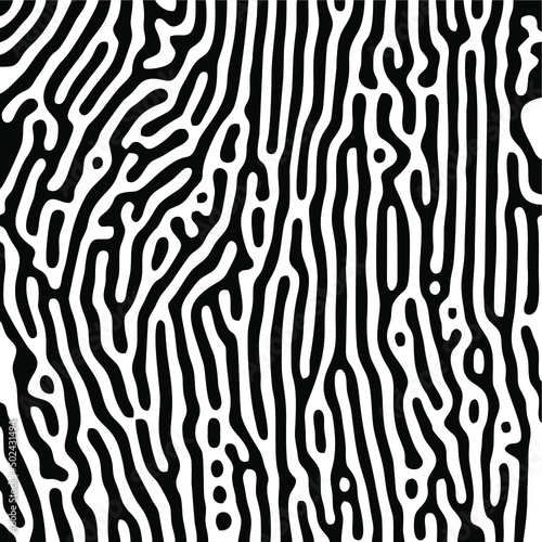 Black and white reaction diffusion pattern or labyrinth pattern