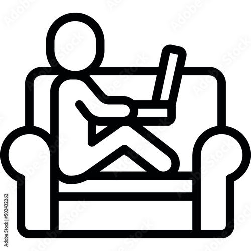 Freelancing On Sofa Person Icon