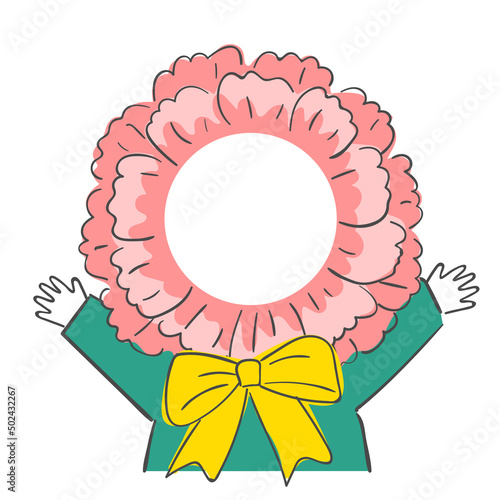 얼굴 합성용 카네이션 캐릭터 일러스트