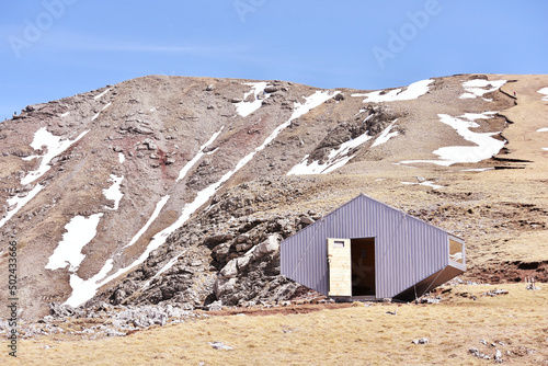 Metal structure on the Visocica Mountain in Bosnia and Herzegovina photo