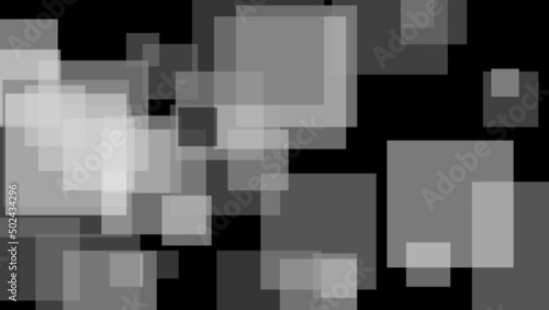 Abstract grey squares with black background