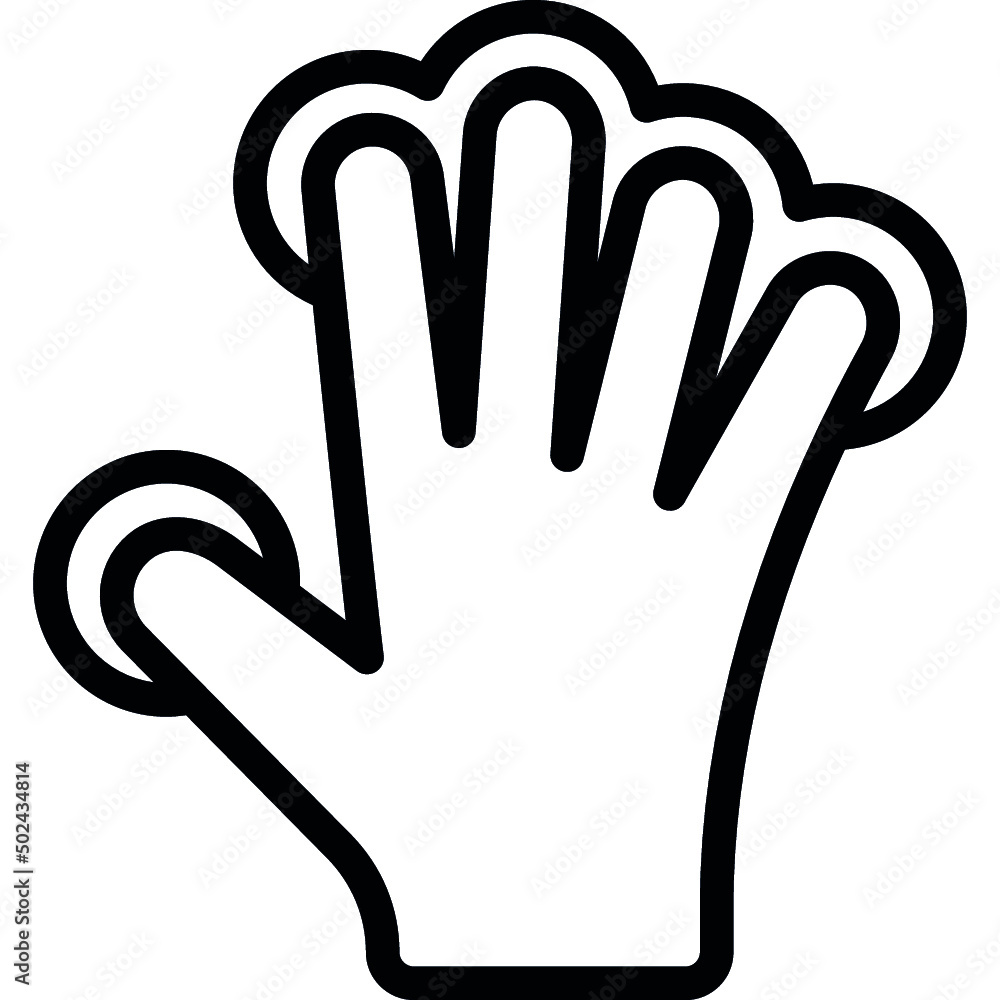 Hand Open Fingers Tap Icon Hand Open Fingers Tap Icon