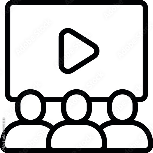 Audience Watching Screen Icon