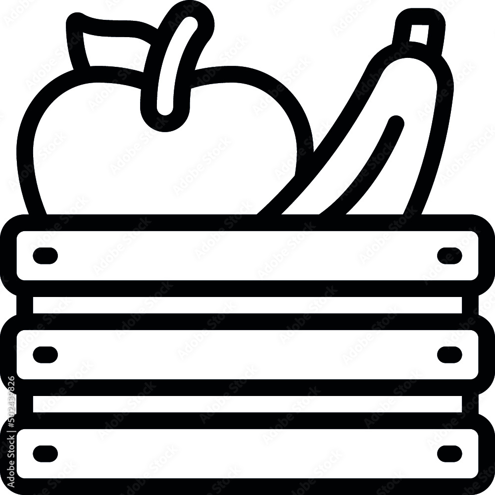 Fruit Food Crate Icon Fruit Food Crate Icon